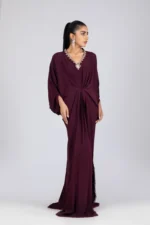 KF-15224-AUBERGINE Kaftans By Ayesha Somaya