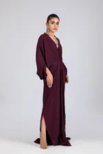 KF-15224-AUBERGINE Kaftans By Ayesha Somaya