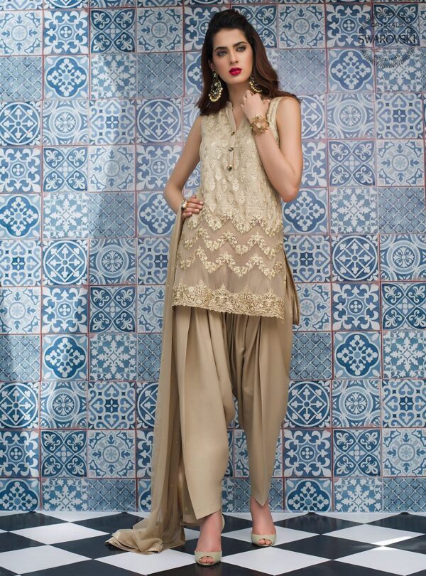 Luxury Pret Golden Beige By Zainab Chottani