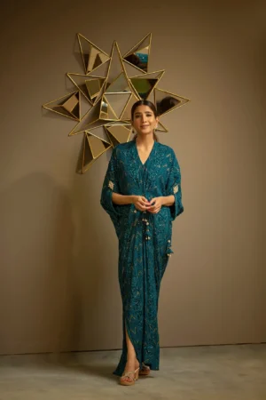 KF-15222-TEAL Kaftans By Ayesha Somaya