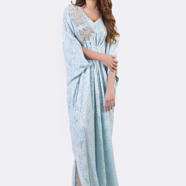 KF# 12813-SKYBLUE Kaftans By Ayesha Somaya