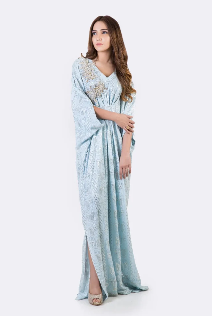 KF# 12813-SKYBLUE Kaftans By Ayesha Somaya