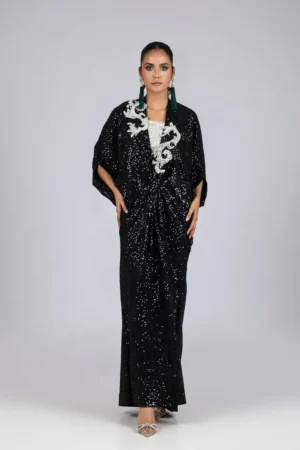 KF-15650-BLACK Kaftans By Ayesha Somaya