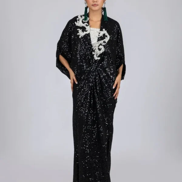 KF-15650-BLACK Kaftans By Ayesha Somaya