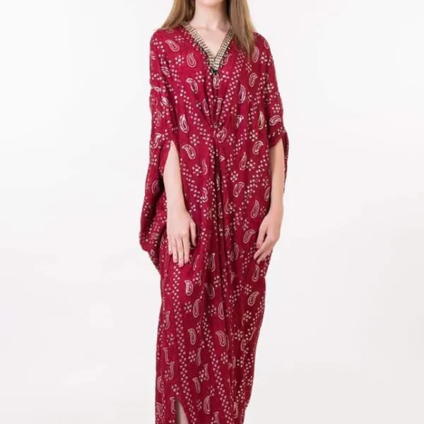 KF# 12813-RED Kaftans By Ayesha Somaya