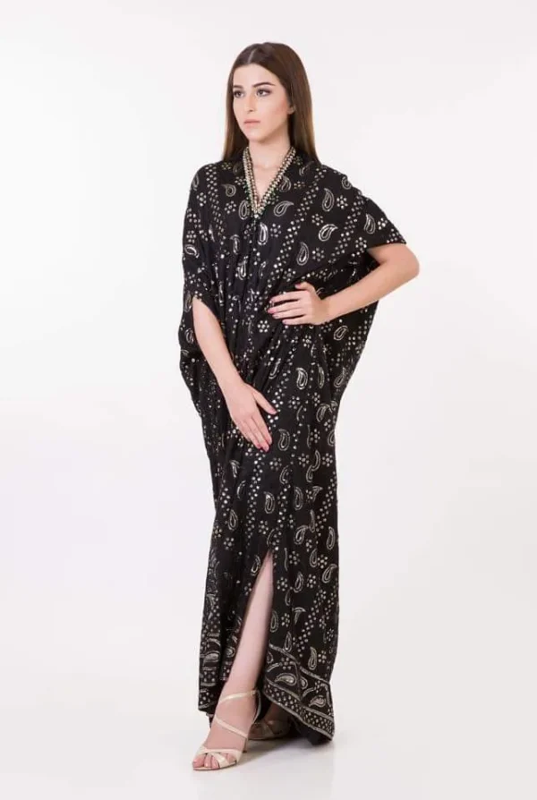 KF# 12813-BLACK Kaftans By Ayesha Somaya