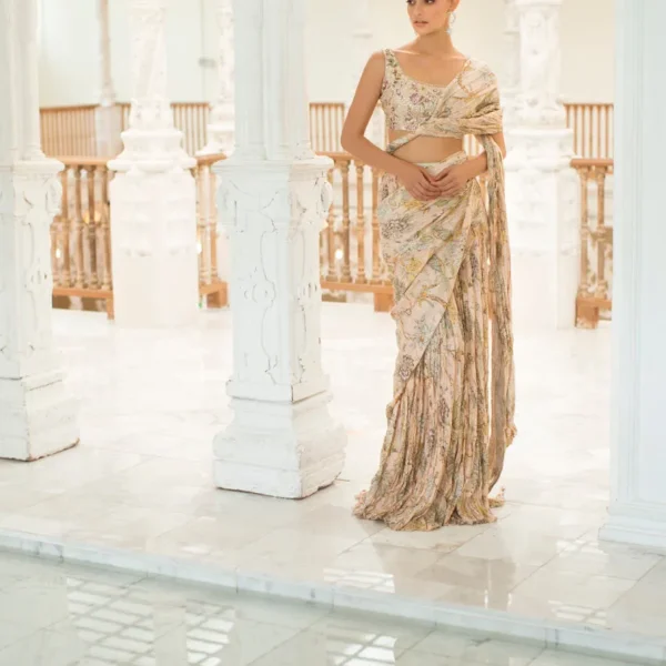 Printed Drape Formal By Sania Maskatiya