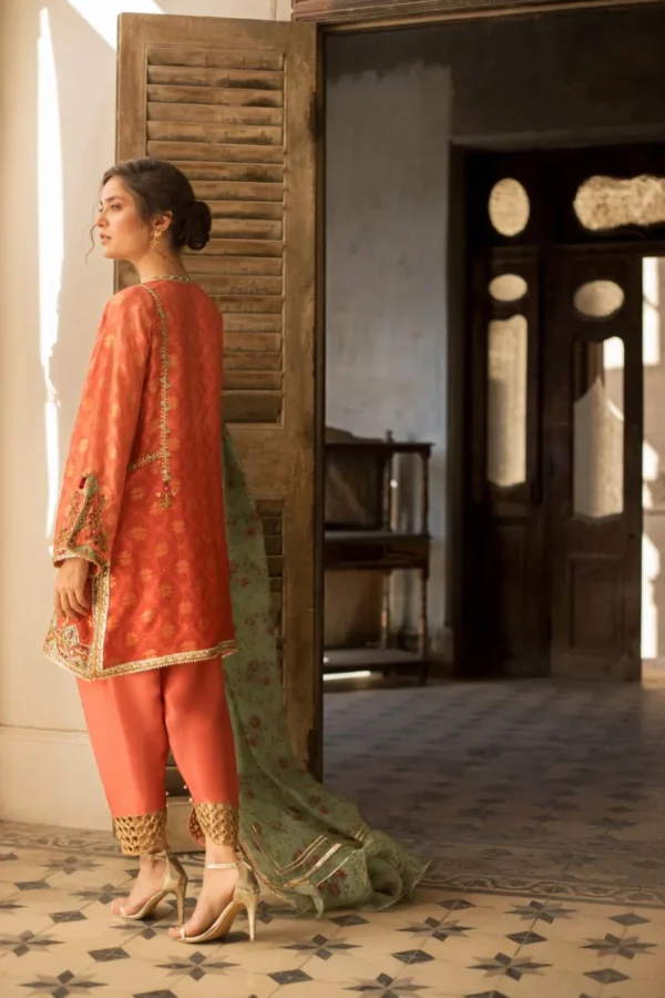 Coral Zari Formals By Sania Maskatiya