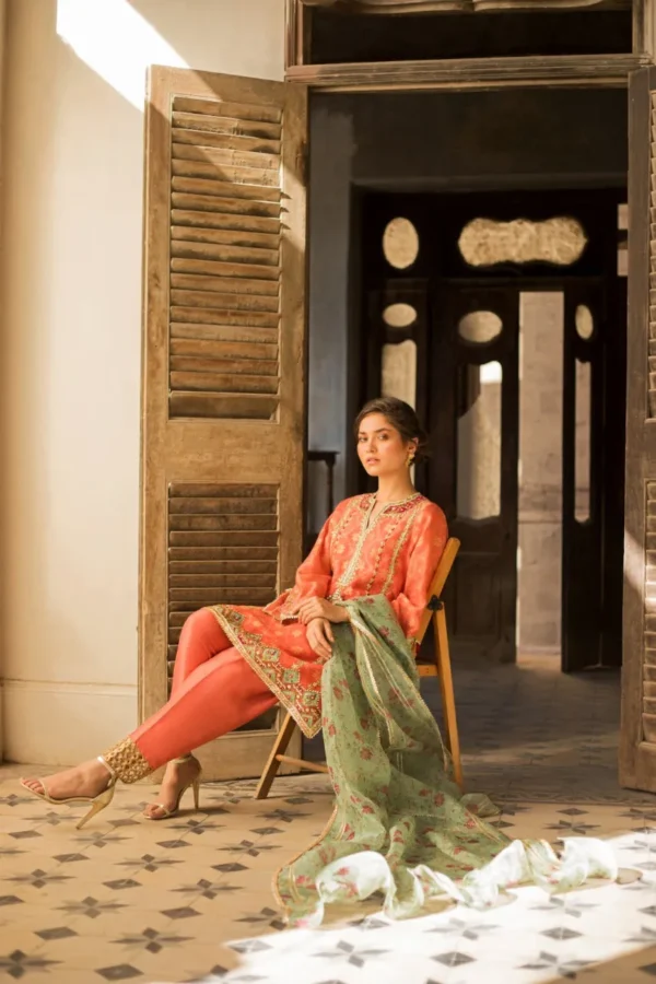 Coral Zari Formals By Sania Maskatiya