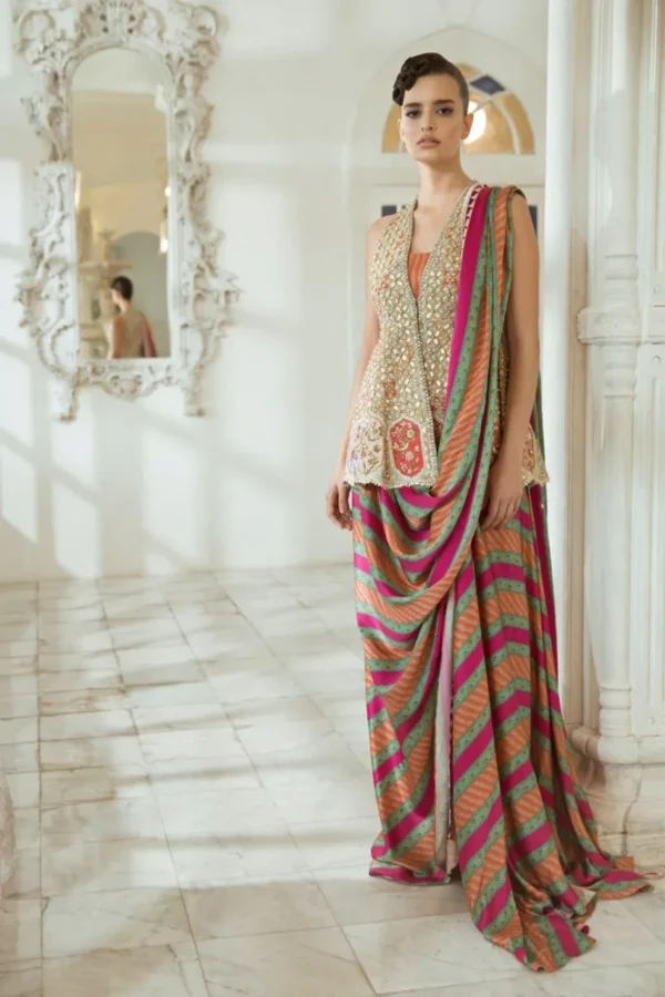 Charmeuse Printed Draped Formal By Sania Maskatiya