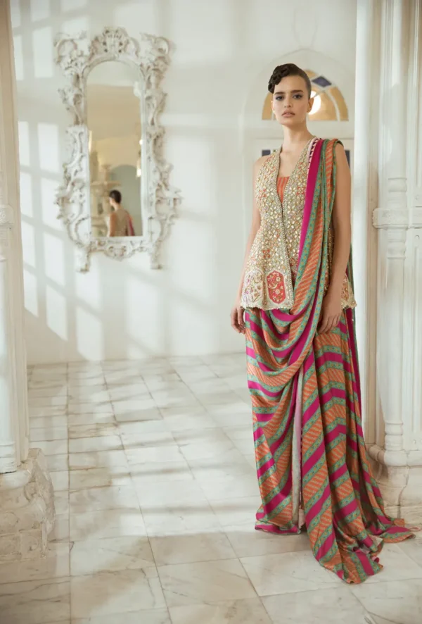 Charmeuse Printed Draped Formal By Sania Maskatiya