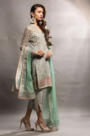 Formals Grey Short Shirt By Zainab Chottani