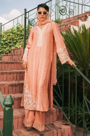 Luxury Pret Peach Dandelion By Zainab Salman