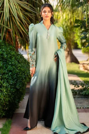 Luxury Pret Sage Green Ombre By Zainab Salman