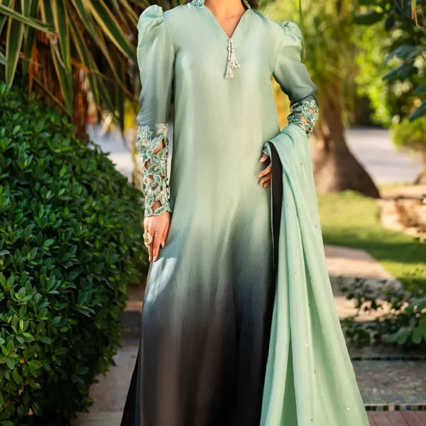 Luxury Pret Sage Green Ombre By Zainab Salman