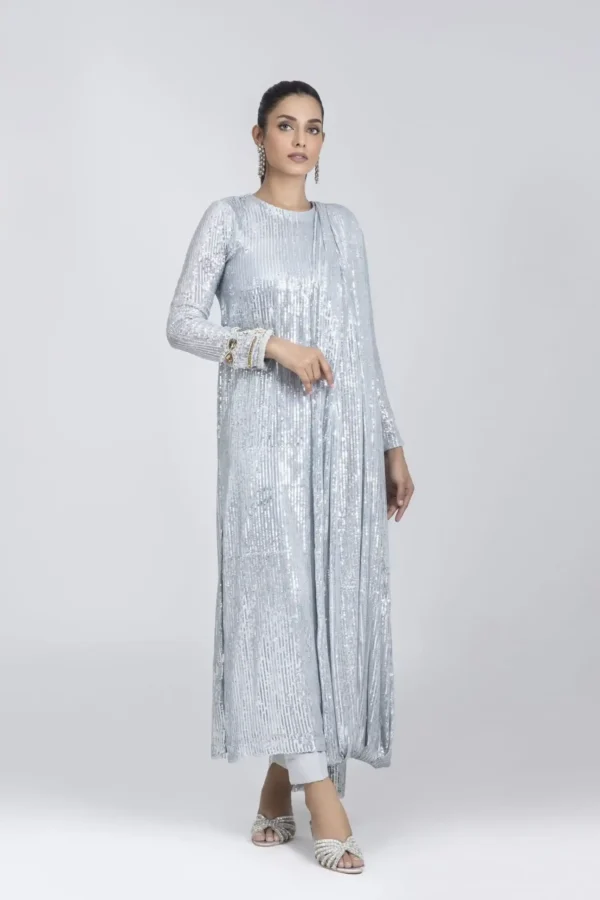 Luxury Pret 30001-Silver By Ayesha Somaya