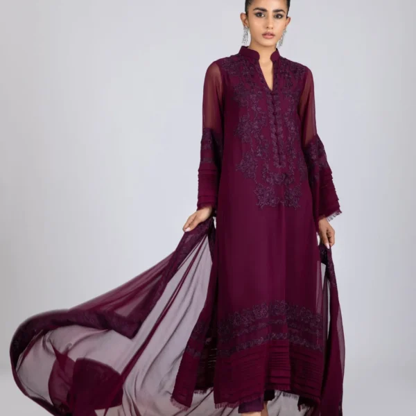 Luxury Pret 16144-Aubergine By Ayesha Somaya