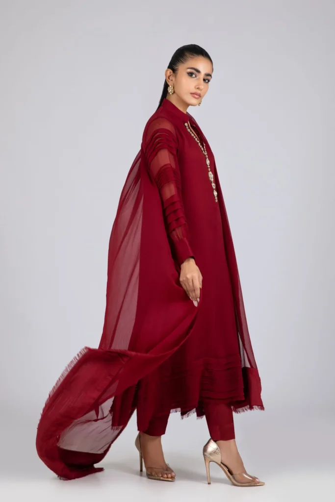 Luxury Pret 16142-Maroon By Ayesha Somaya