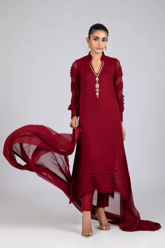 Luxury Pret 16142-Maroon By Ayesha Somaya