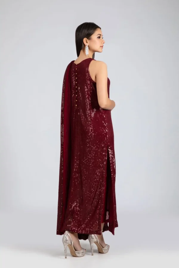 Luxury Pret 30001-DeepMaroon By Ayesha Somaya