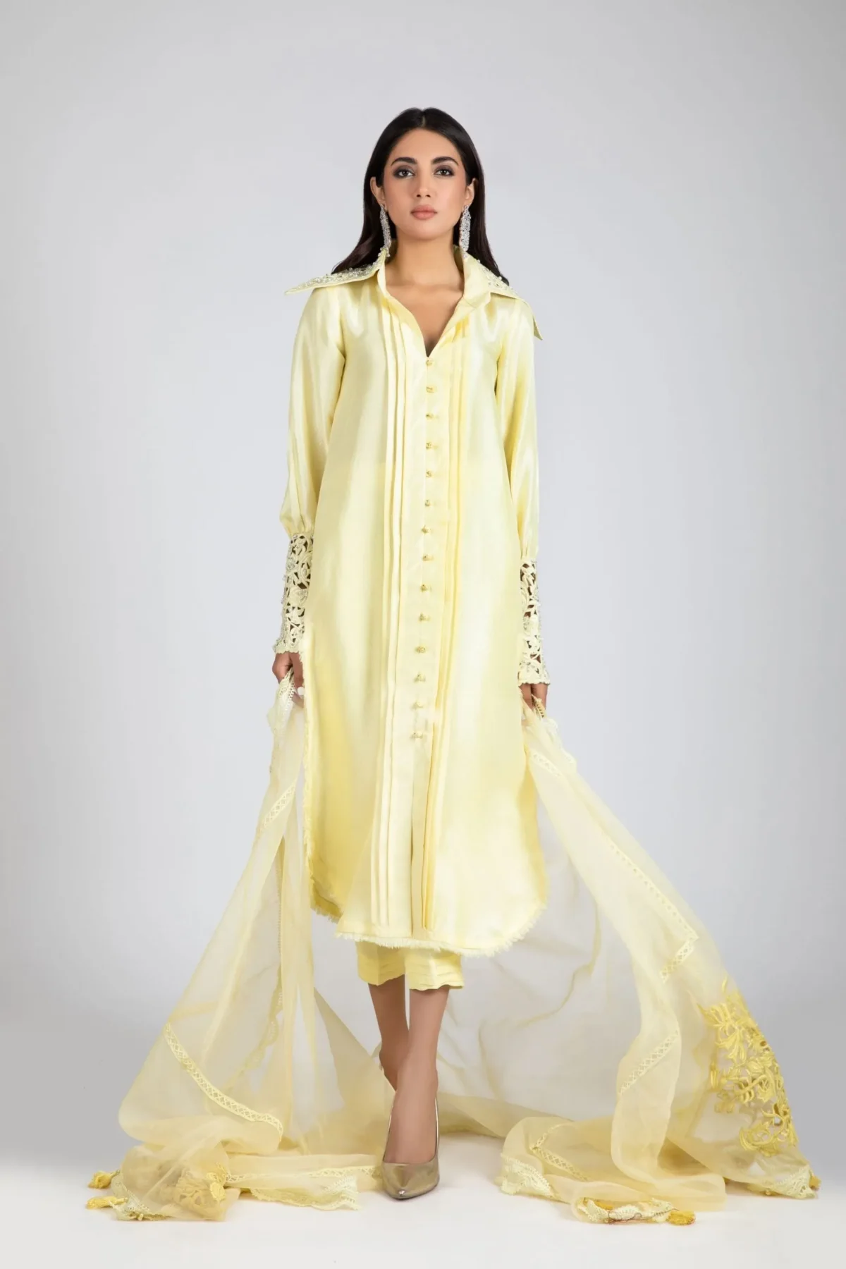 Luxury Pret 30018-LemonYellow By Ayesha Somaya