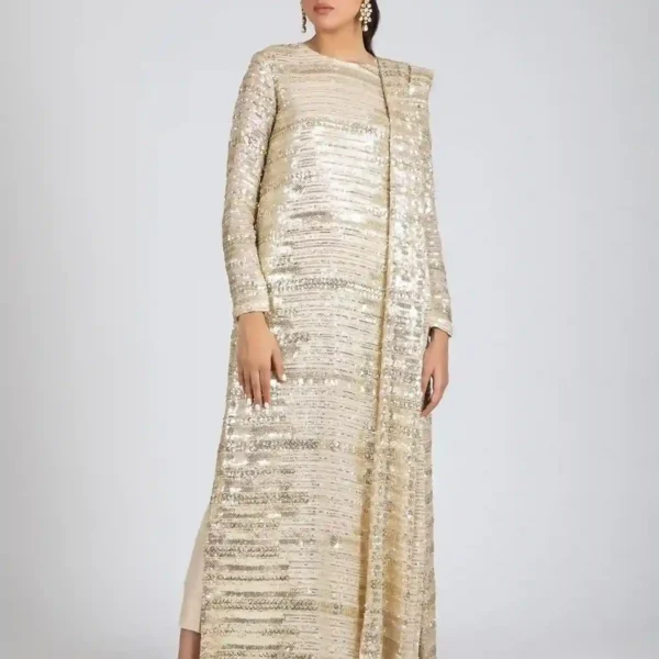 Luxury Pret DC# 30023-Gold By Ayesha Somaya