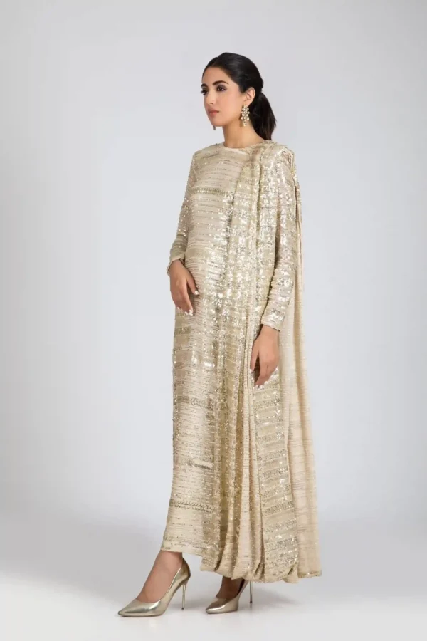 Luxury Pret DC# 30023-Gold By Ayesha Somaya