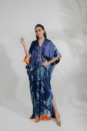 15874-Navy Kaftans By Ayesha Somaya