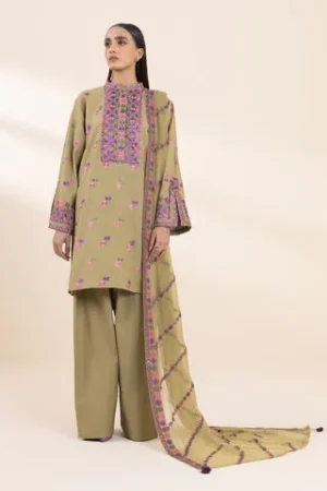 Sapphire Winter 3 Piece - Embroidered Organza Suit