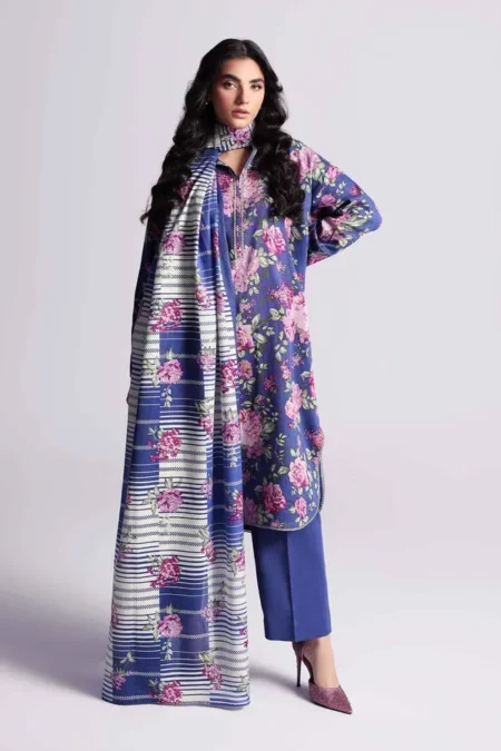 Nishat Linen Winter 24 3 Piece - Printed Suit - 42404532