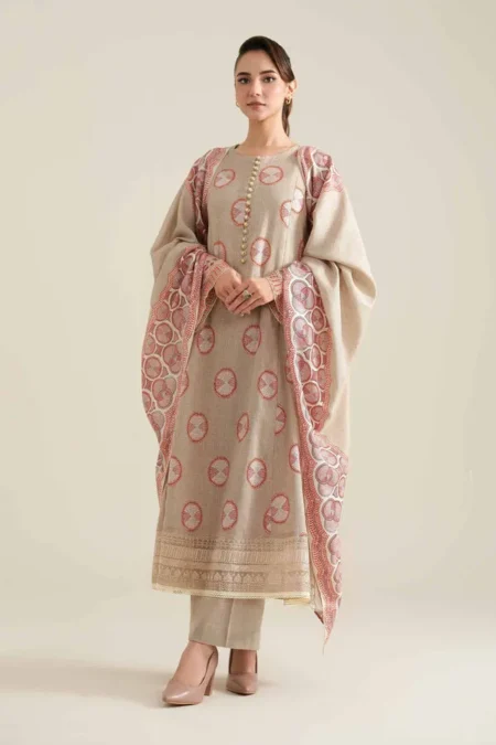 Nishat Linen Winter 24 Printed Embroidered Suit - 42404530