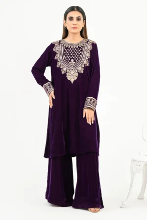 Limelight 2 Piece VelvetSuit-Embroidered (Pret)