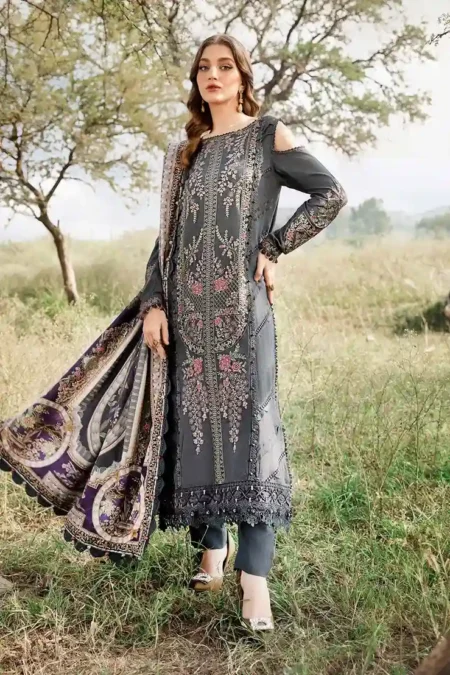 Maria B Printed Linen Suit | MPT-2406-A