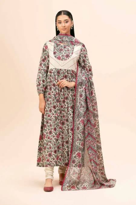 Nishat Linen Winter 24 3 Piece - Printed Suit - 42404944