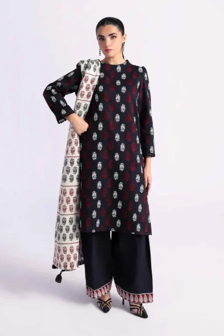 Nishat Linen Winter 24 3 Piece - Printed Suit - 42404941