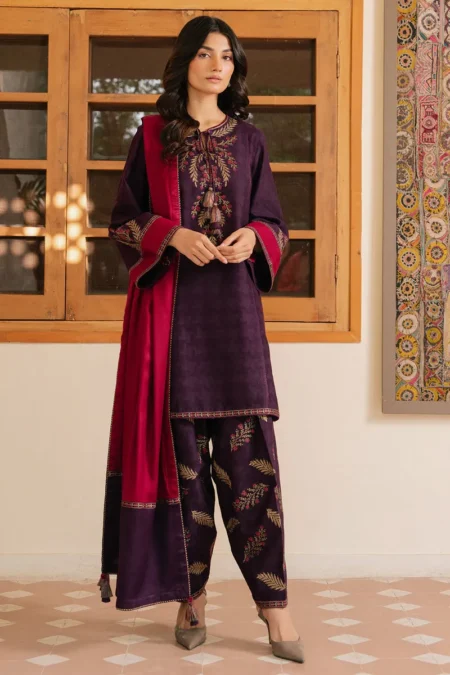 Jazmin Unstitched Winter Jacquard Khaddar UW-0134