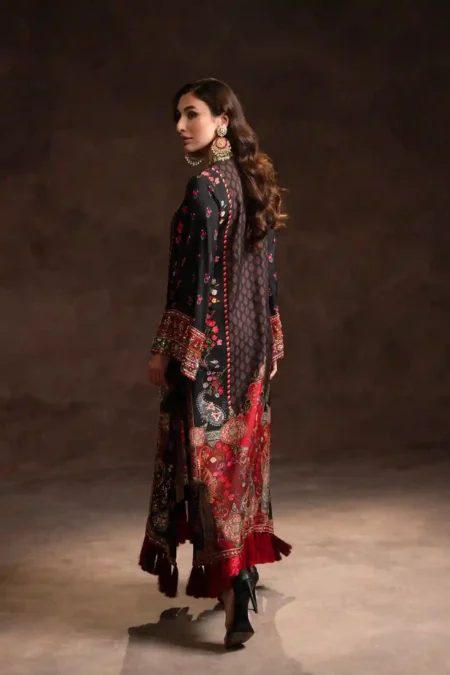 Multi Tassel Black Kaftan (D-01) By Kaftan Ammara Khan