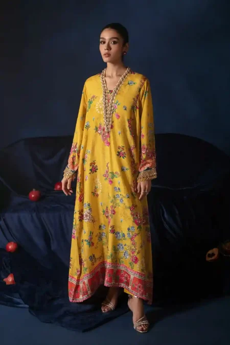 Printed Kaftan Shirt (D-08) By Kaftan Ammara Khan