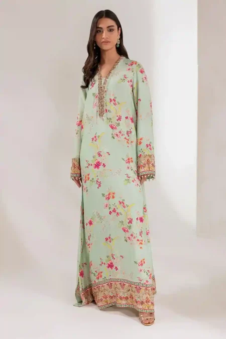 Mint Bloom Kaftan (D-17) By Kaftan Ammara Khan