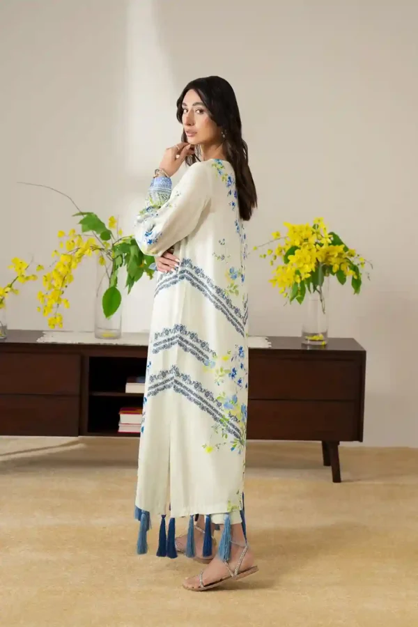 Hilly Floral Tassel Kaftan Set (D-4) By Kaftan Ammara Khan