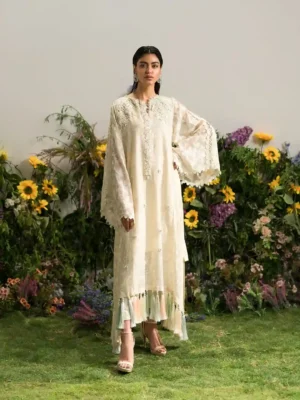 Rainbow Cream Kaftan (D-04) By Kaftan Ammara Khan