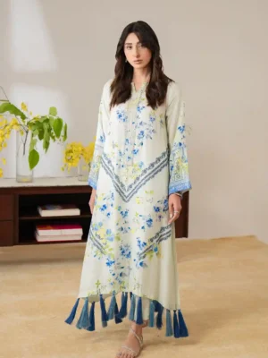 Hilly Floral Tassel Kaftan Set (D-4) By Kaftan Ammara Khan