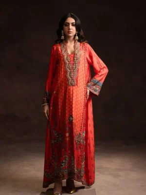 Festive Orange Kaftan (D-03) By Kaftan Ammara Khan