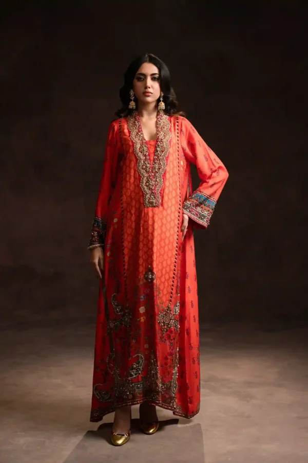 Festive Orange Kaftan (D-03) By Kaftan Ammara Khan