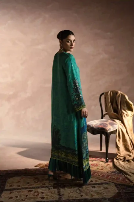 Peacock Garden Kaftan Set (D-01) By Kaftan Ammara Khan