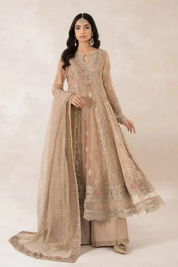 Maria B Embroidered Bamber Chiffon Suit | SF-PF24-01