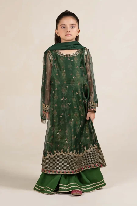 Maria B Kids Embroidered Cotton Net Suit | MKS-W24-01