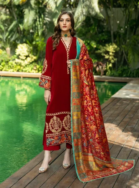 Ghermez By Zainab Chottani Makhmal Luxury Pret