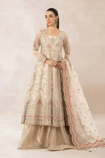 Maria B Embroidered Organza Suit | SF-PF24-07