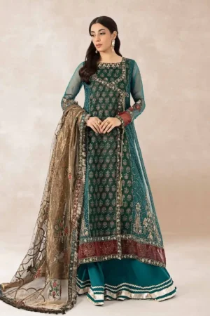 Maria B 3 Piece Printed Organza Suit | SF-PF24-06